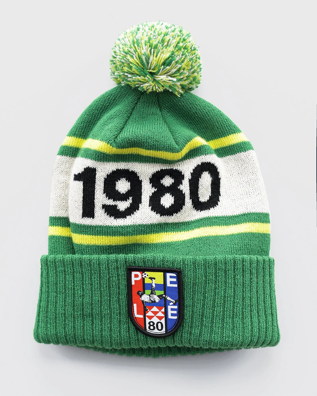 Pelé 1980 Brasil Green Pom Pom Beanie - Image 4