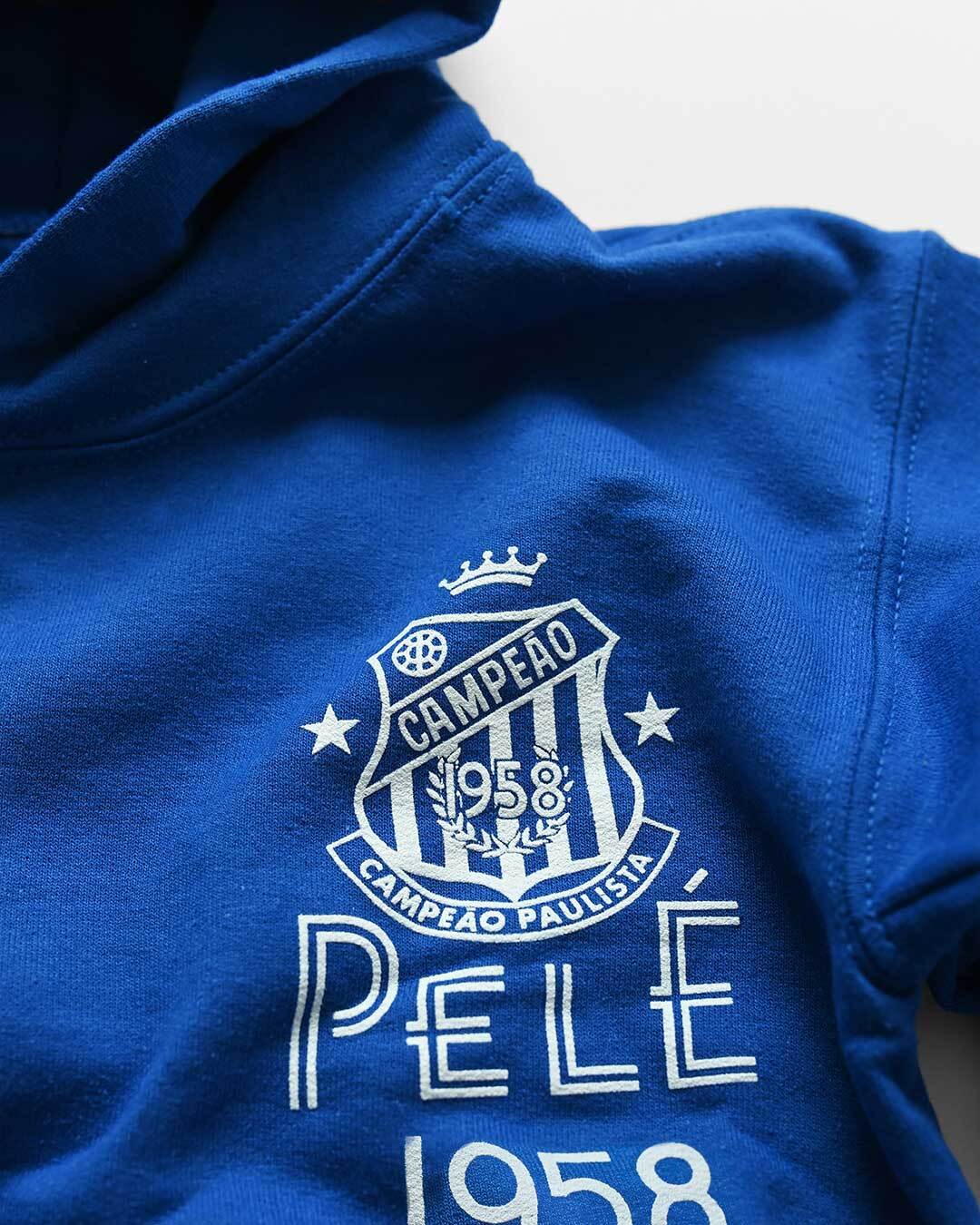 Pelé Santos Blue Kid's PO Hoody - Image 4