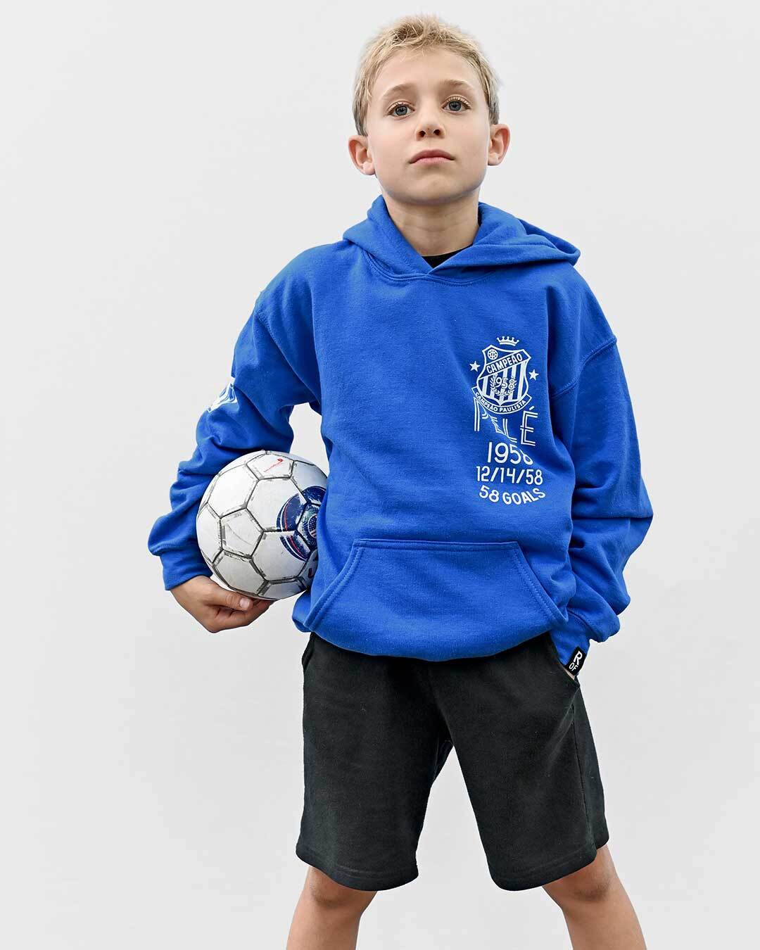 Pelé Santos Blue Kid's PO Hoody - Image 6
