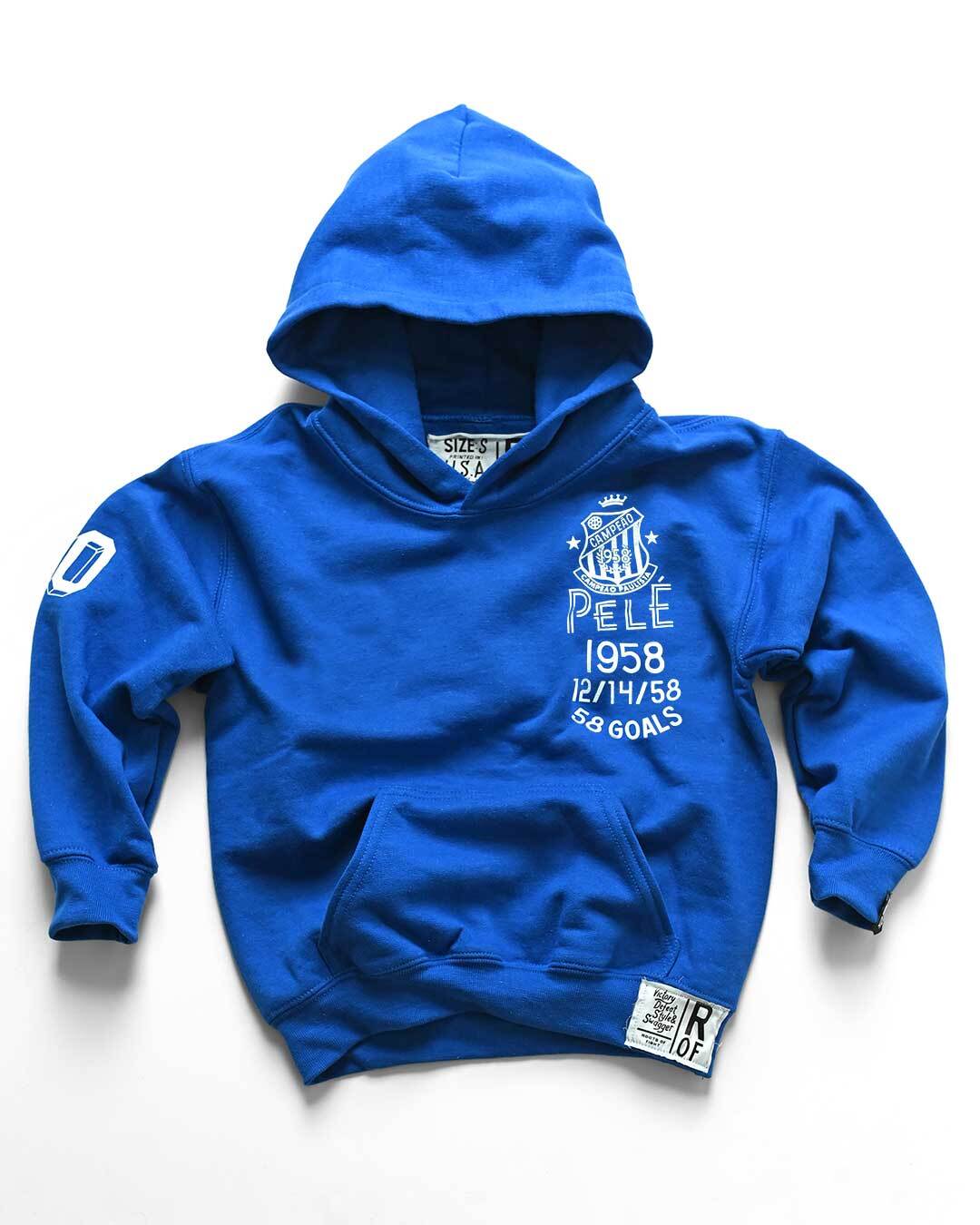Pelé Santos Blue Kid's PO Hoody - Image 8