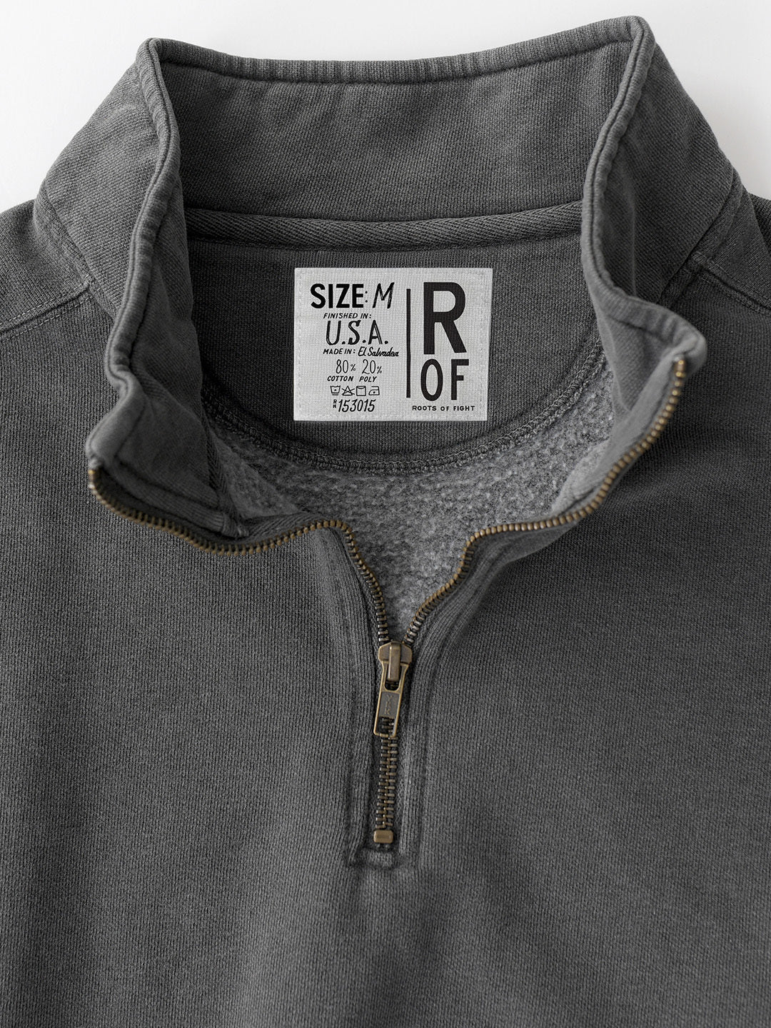 Premium Midweight Quarter-Zip Charcoal Sweatshirt - Image 3