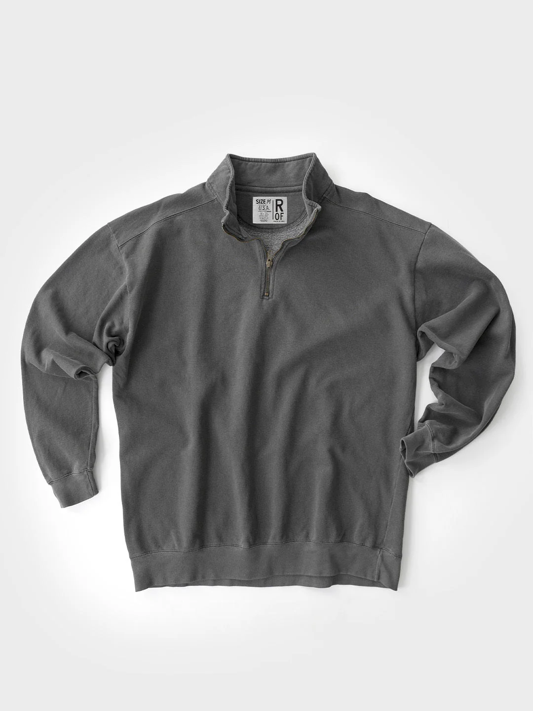 Premium Midweight Quarter-Zip Charcoal Sweatshirt - Image 5