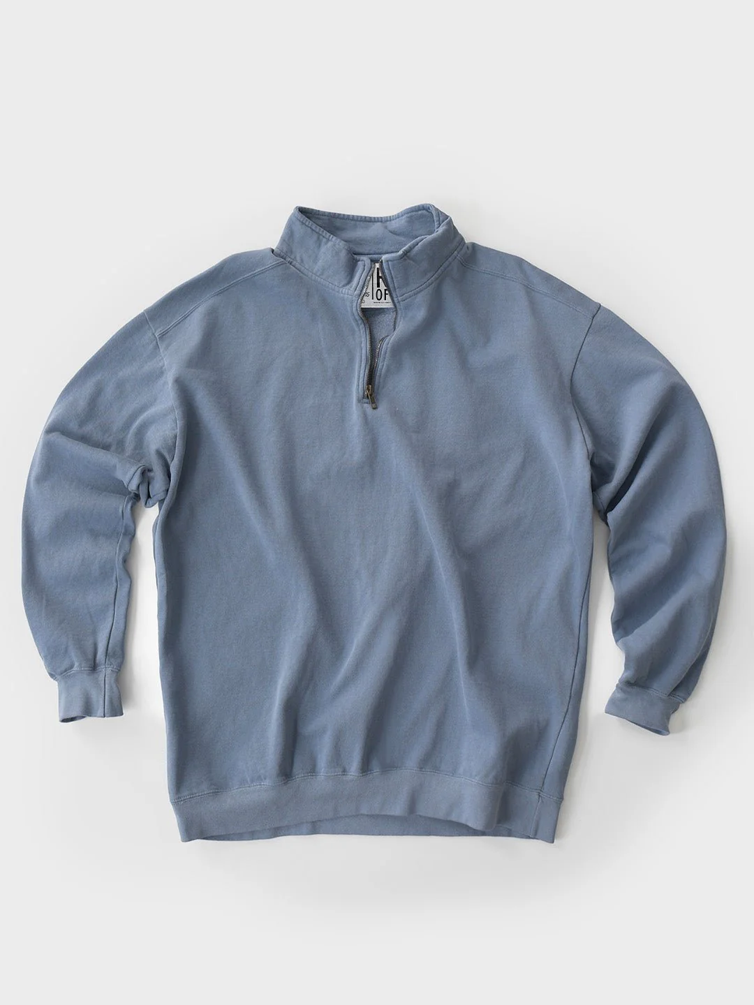 Premium Midweight Quarter-Zip Vintage Denim Sweatshirt - Image 3