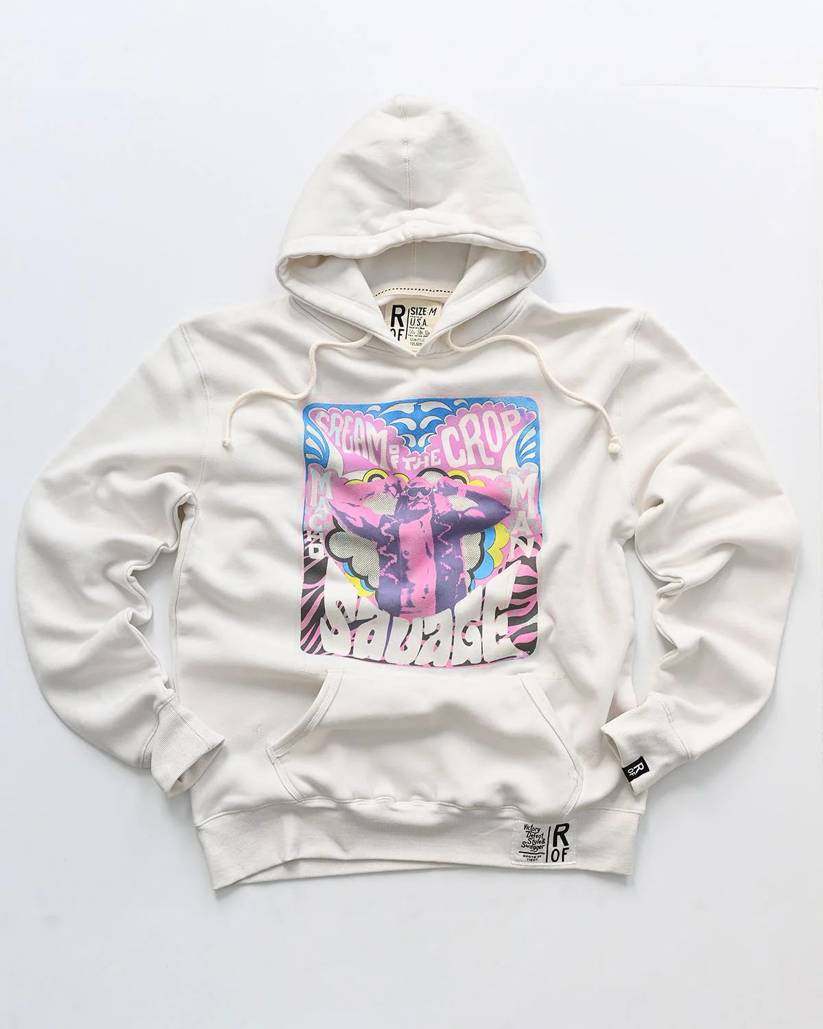 Randy Savage Retro Photo White PO Hoody - Image 3