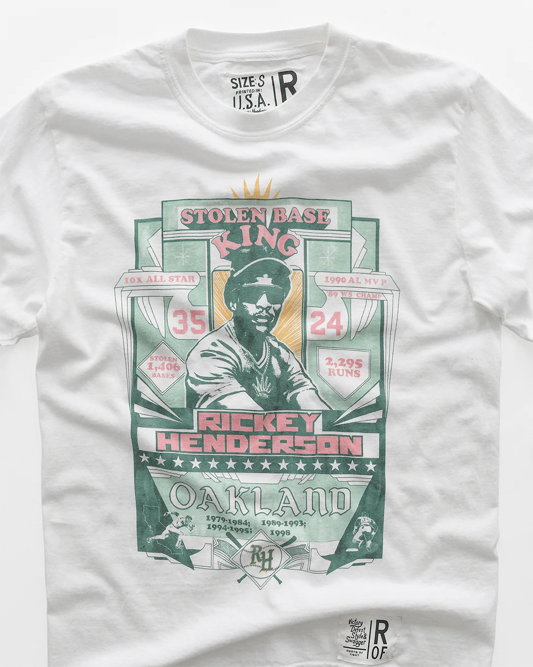 Rickey Henderson Oakland White Long Sleeve Tee - Image 4
