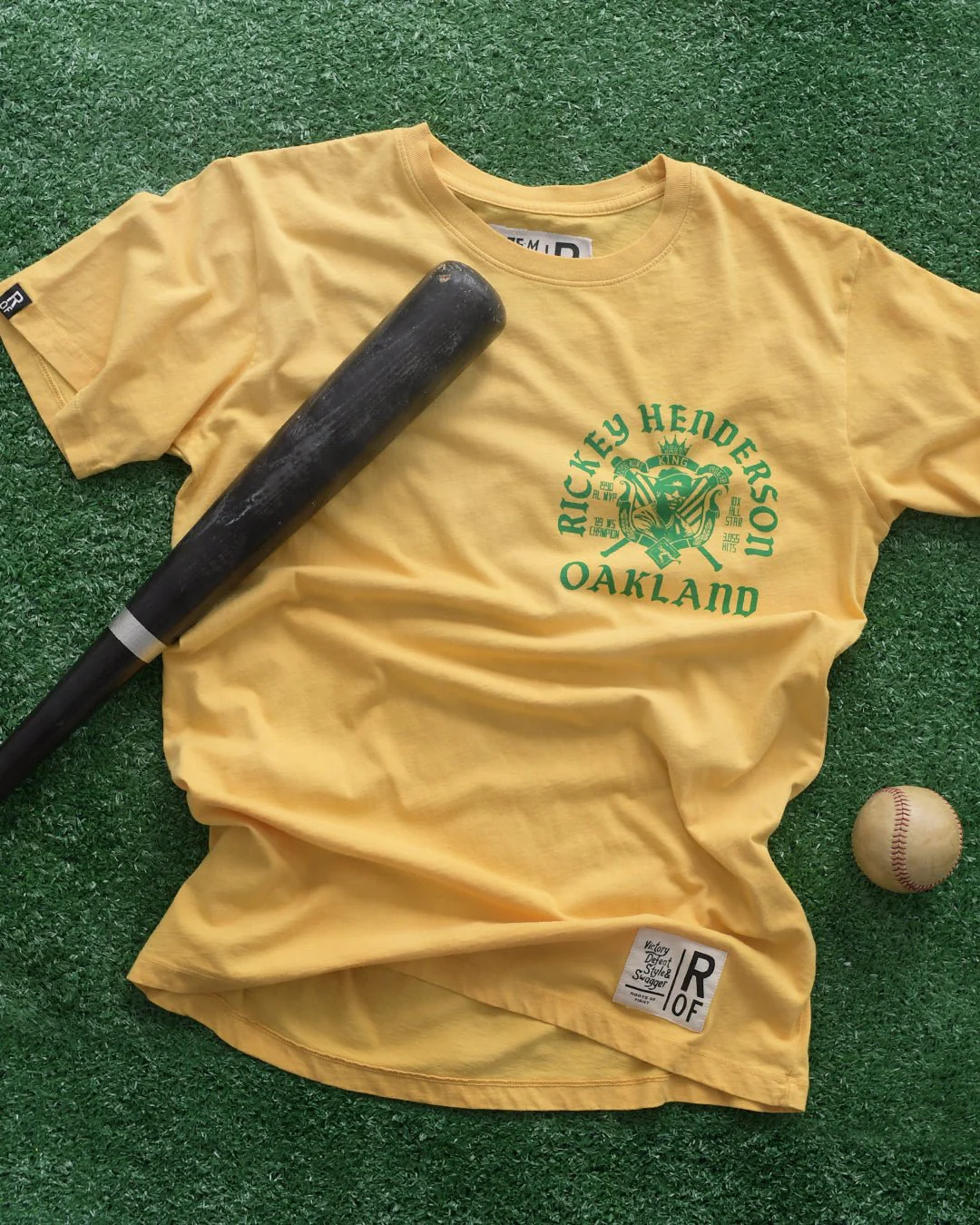 Rickey Henderson Stolen Base King Gold Tee - Image 2
