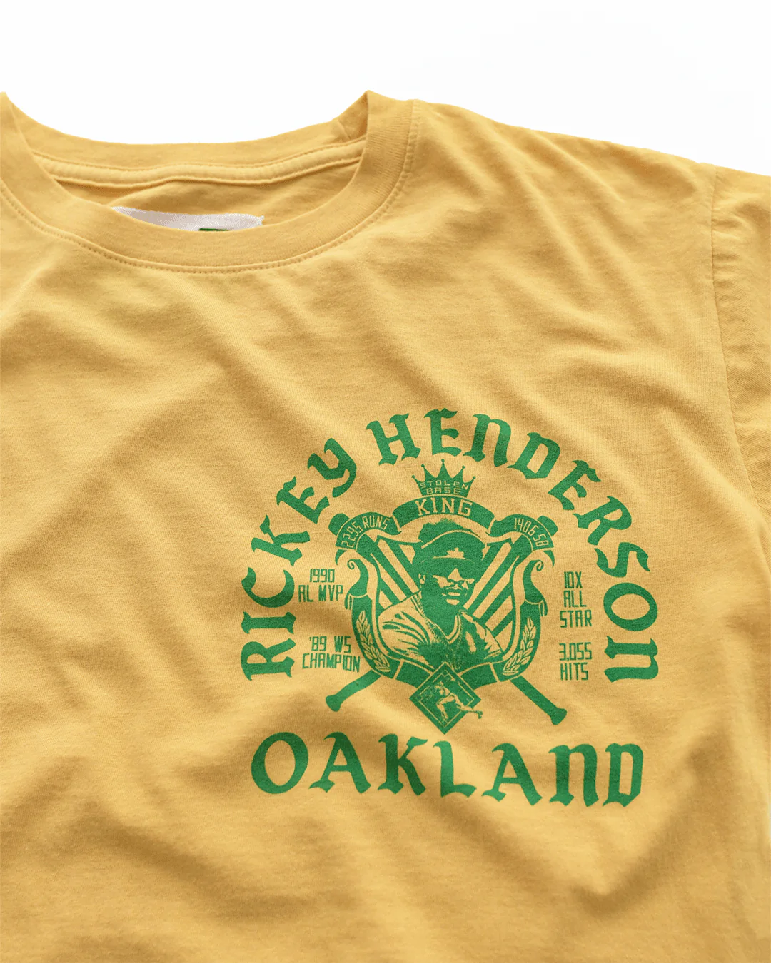 Rickey Henderson Stolen Base King Gold Tee - Image 5