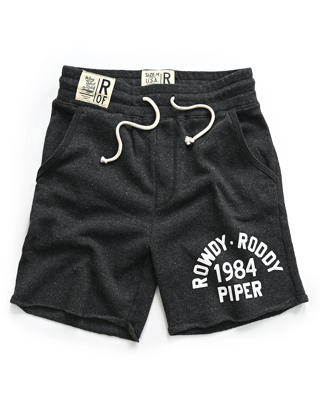 Rowdy Roddy Piper 1984 Black Shorts - Image 4