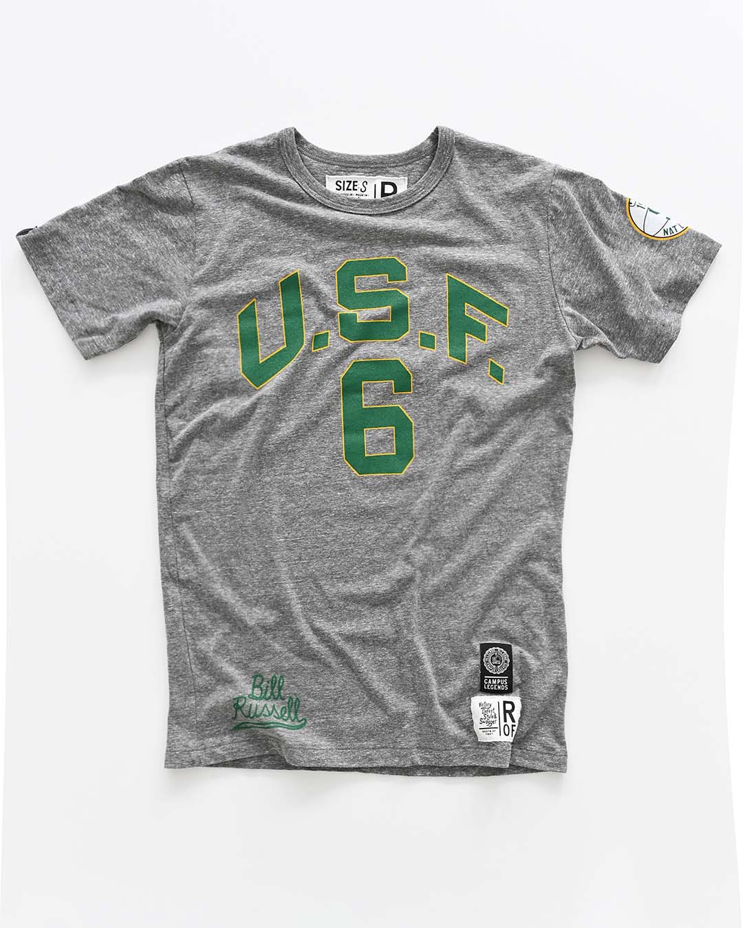 USF - Bill Russell #6 Grey Tee - Image 7