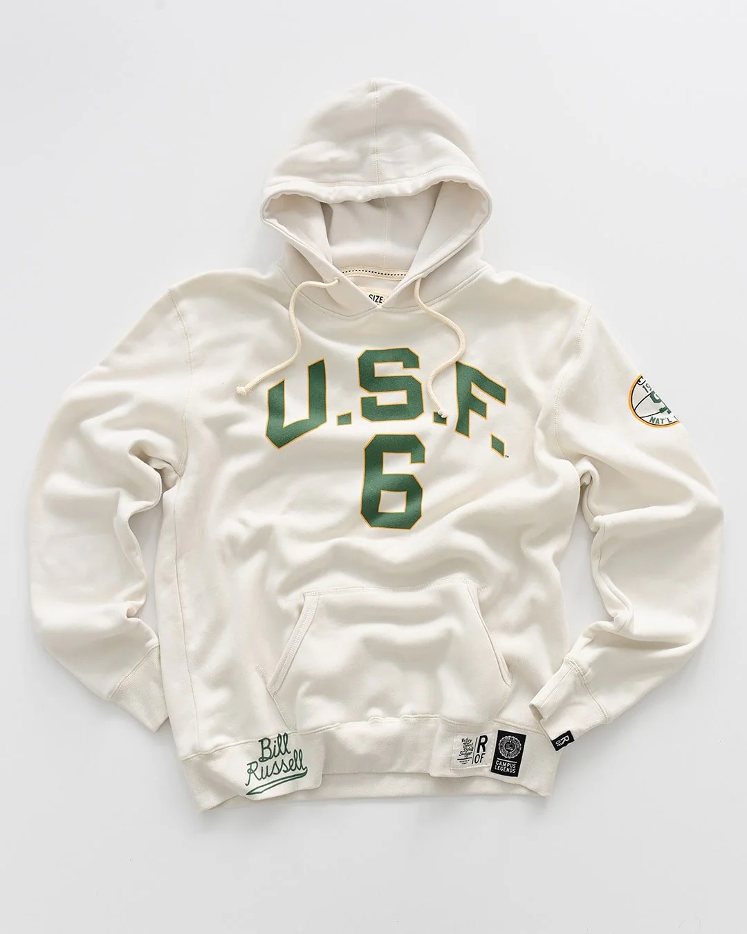 USF - Bill Russell #6 White PO Hoody - Image 7