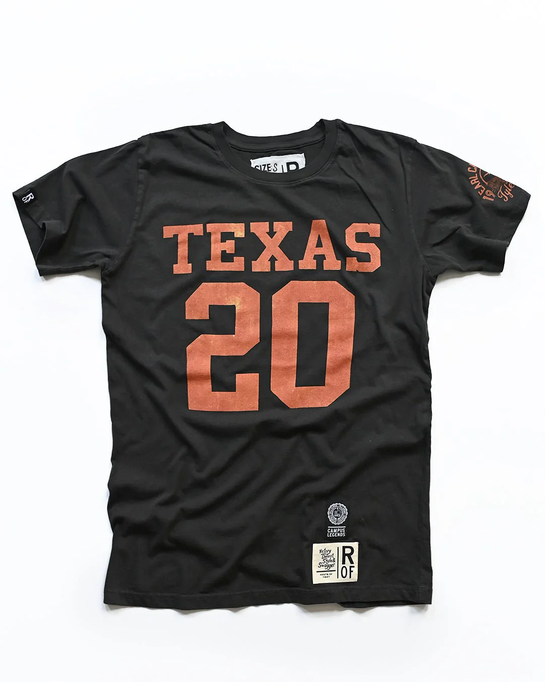 UT - Earl Campbell #20 Football Black Tee - Image 6