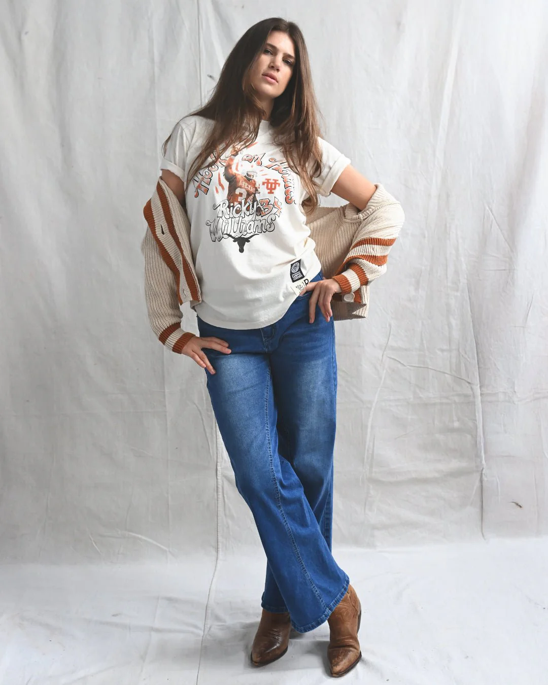 UT - Ricky Williams Horns Football White Tee - Image 4