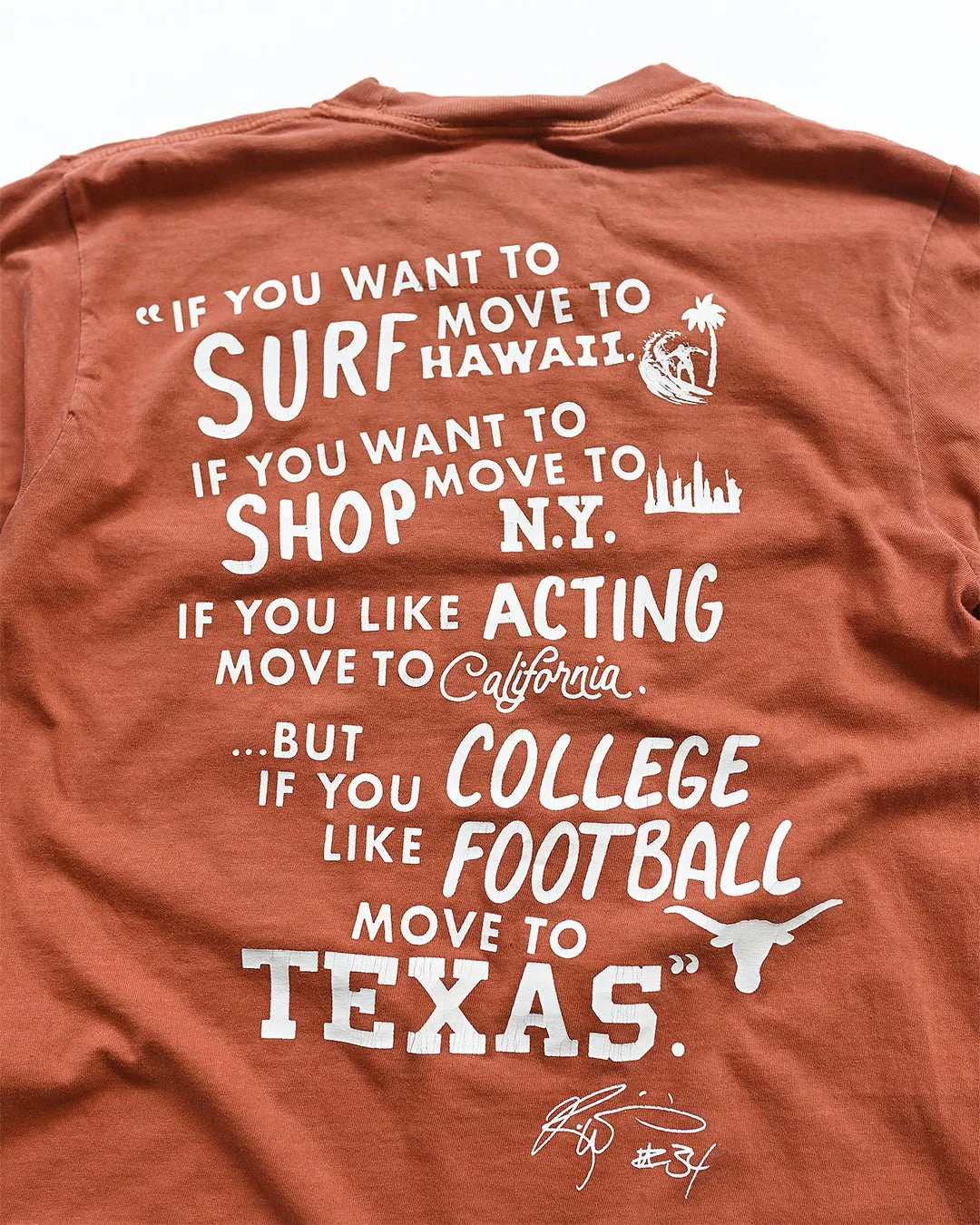 UT - Ricky Williams Texas Football Orange Long Sleeve Tee - Image 7
