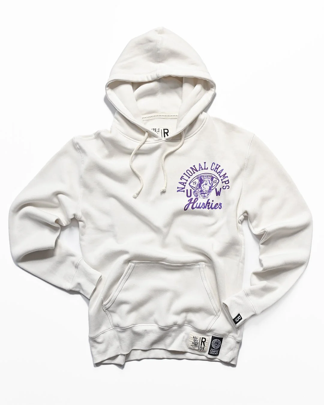 UW - Football ’61 Rose Bowl White PO Hoody - Image 5