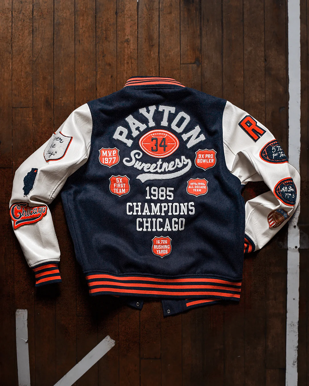 Walter Payton Legacy Navy Varsity Jacket - Image 5