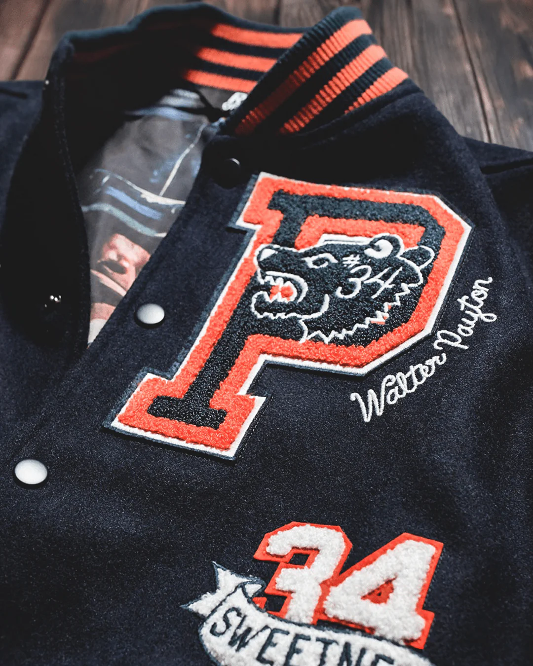 Walter Payton Legacy Navy Varsity Jacket - Image 6