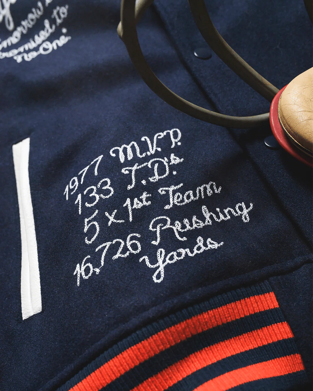 Walter Payton Legacy Navy Varsity Jacket - Image 7