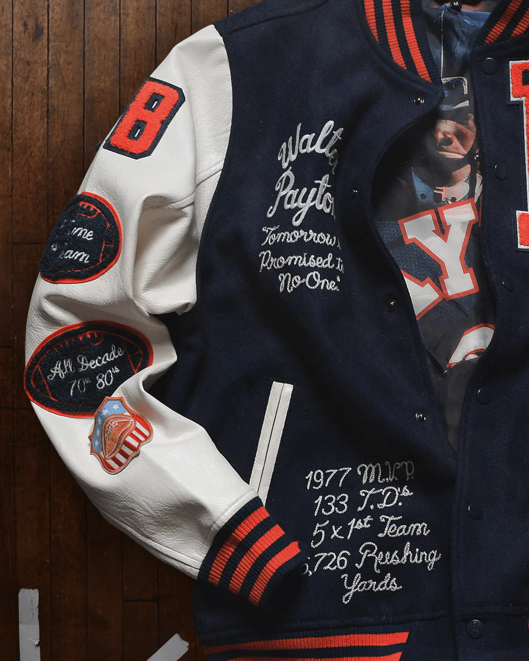 Walter Payton Legacy Navy Varsity Jacket - Image 8